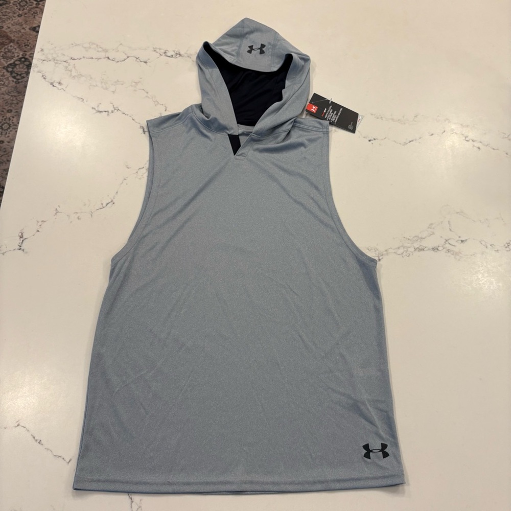 Under Armour Men’s Sleeveless Hooded Heat Gear Tank - Light Gray